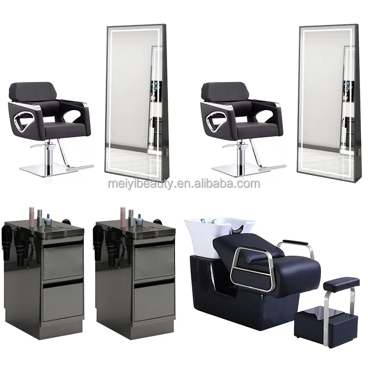 Juegos de muebles de salón modernos, silla de peluquero negra con estilo, moderna, más vendida, a la venta