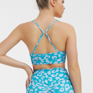 Femmes grande taille écologique Yoga sport soutiens-gorge respirant imprimé léopard mince hanche pantalon léger réversible imperméable UV - Product Image 6