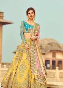 ชุดเดรสผ้าไหม2021สง่างามสำหรับเจ้าสาว lehenga Koti ประดับด้วยลูกปัดแก้วคริสตัลและชุดแต่งงานหิน - Product Image 2