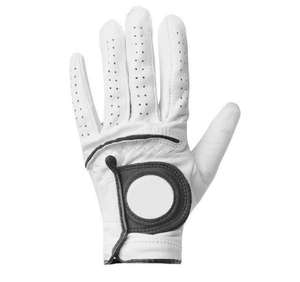 Gant de golf pour homme en cuir Cabretta blanc nacré véritable, antidérapant, avec logo brodé personnalisé et fermeture à boucle – Meilleures ventes - Product Image 3