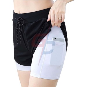 Short de Yoga avec poches latérales pour femmes, vêtements d'entraînement, de Yoga, taille haute, course à pied - Product Image 1