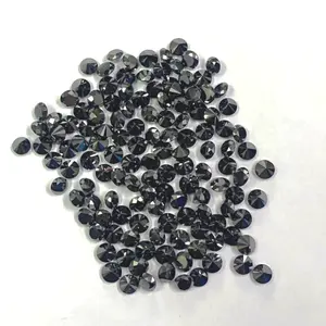Moissanite allentata nera forma rotonda per uso di gioielli, moissanite a forma di diamante nero rotondo, Moissanite nera