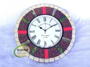 Reloj de pared analógico hecho a mano, moderno/de diseño, con mármol multicolor y diseño elegante por INAM HANDICRAFTS - Product Image 2
