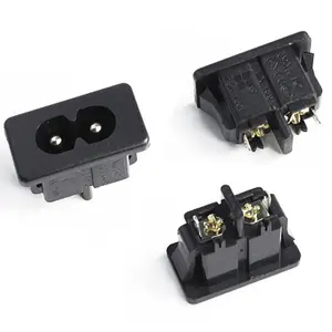 CE Rohs C8 AC power socket 8 type Copper Cartridge DC panel receptacle outlet 2.5A Black white