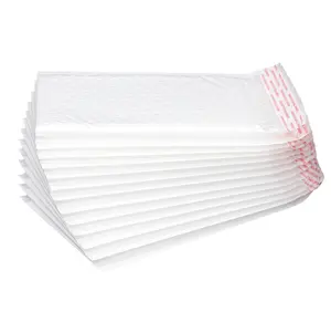 Vente en gros d'enveloppe à bulles d'usine blanc nacré pour vêtements enveloppe rembourrée logo personnalisé expédition poly sacs postaux enveloppes à bulles