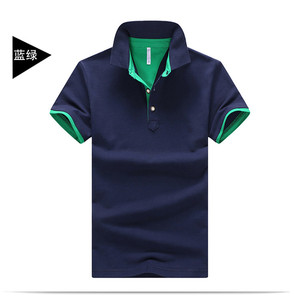 Camiseta de algodón a rayas para hombre, Polo de manga corta, Hip Hop, holgado, azul, personalizado - Product Image 1
