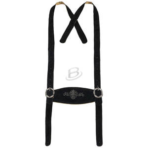 Lederhosen bavaroises pour hommes pour l'Oktoberfest |   Tenue traditionnelle authentique allemande (en cuir de vache, coupe-vent, poches brodées florales) - Product Image 3