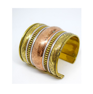 Vintage 1925 Ancient April Louisiana Summer Jewelry Fair Shop <b>Men</b> Textured and Hammered Cuffs <b>for</b> Women Chennai wedding jewelry - Product Image 4