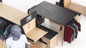 Stand espositivo legno con il tuo Logo 3x2m facile montaggio legno Stand espositivo per fiere di moda e abbigliamento - Product Image 5