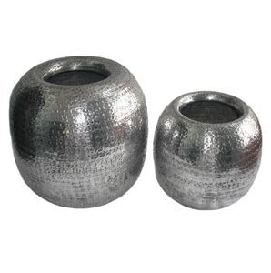 Hot Selling Modern <b>Table</b> Top Decorative Aluminium Vase Square Hammered Pattern Mirror Polish Wedding <b>Occasion</b> Metal Material - Product Image 1
