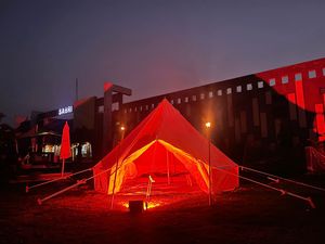 Tienda de campaña de lujo, lona de 100% algodón, impermeable, con campana de Glamping, 3M/4M/5M/6M - Product Image 3