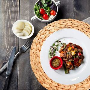 Eco-Friendly Sustainable Rattan Plant Pattern <b>Dinner</b> Pad <b>Mat</b> Placemat Tablemat Wedding Woven Charger Dishes Plates Home - Product Image 4