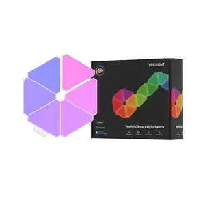 Painéis de luzes led para jogos e parede, painéis de luzes triangulares nano, com luzes hexagonais que dança para jogos e música google amazon alexa