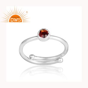 ธรรมชาติพลอยโกเมนงานแต่งงานผู้ผลิตแหวนเงินแท้925แหวนปรับเครื่องประดับทำด้วยมือที่ดีผู้ผลิต - Product Image 2