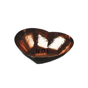Modern Design <b>Heart</b> <b>Shape</b> Sustainable Food Serving Bowl Attractive Design Shiny Finishing Decorative Copper Serving Bowl - Product Image 1