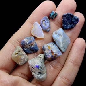 Piedras preciosas sueltas de ópalo australiano Lightning Ridge, forma áspera natural y suave - Product Image 4