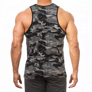 ที่มีคุณภาพสูงขายส่ง Camo ออกแบบลึกตัดผ้าฝ้าย100% ผู้ชายยิมเสื้อกล้าม - Product Image 6