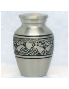 Urna de cremación de latón y metal plateado para cenizas humanas y de mascotas para suministros funerarios y decoración del hogar - Product Image 1