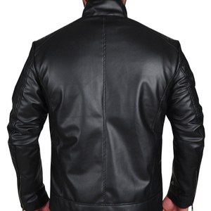 High Street Style <b>Winter</b> Men's <b>Leather</b> <b>Jacket</b> O-Neck Zipper Cow Skin Breathable Waterproof Eco-Friendly Windproof OEM Service - Product Image 6