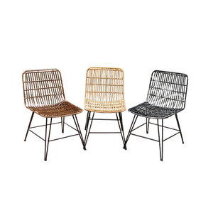 Nouvelle chaise et chaise d'appoint en rotin de style traditionnel avec base en fer Chaise de loisirs pliable pour bureau à domicile Salon et hôtel - Product Image 1