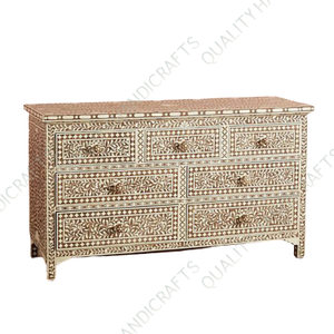 Bone Inlay Chest 7 Drawer Living Room Cabinet Bone Inlay Dresser Bone Inlay Furniture