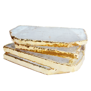 Dessous de verre brésiliens décoratifs en pierre taillée Quartz de qualité supérieure avec finition élégante - Product Image 1