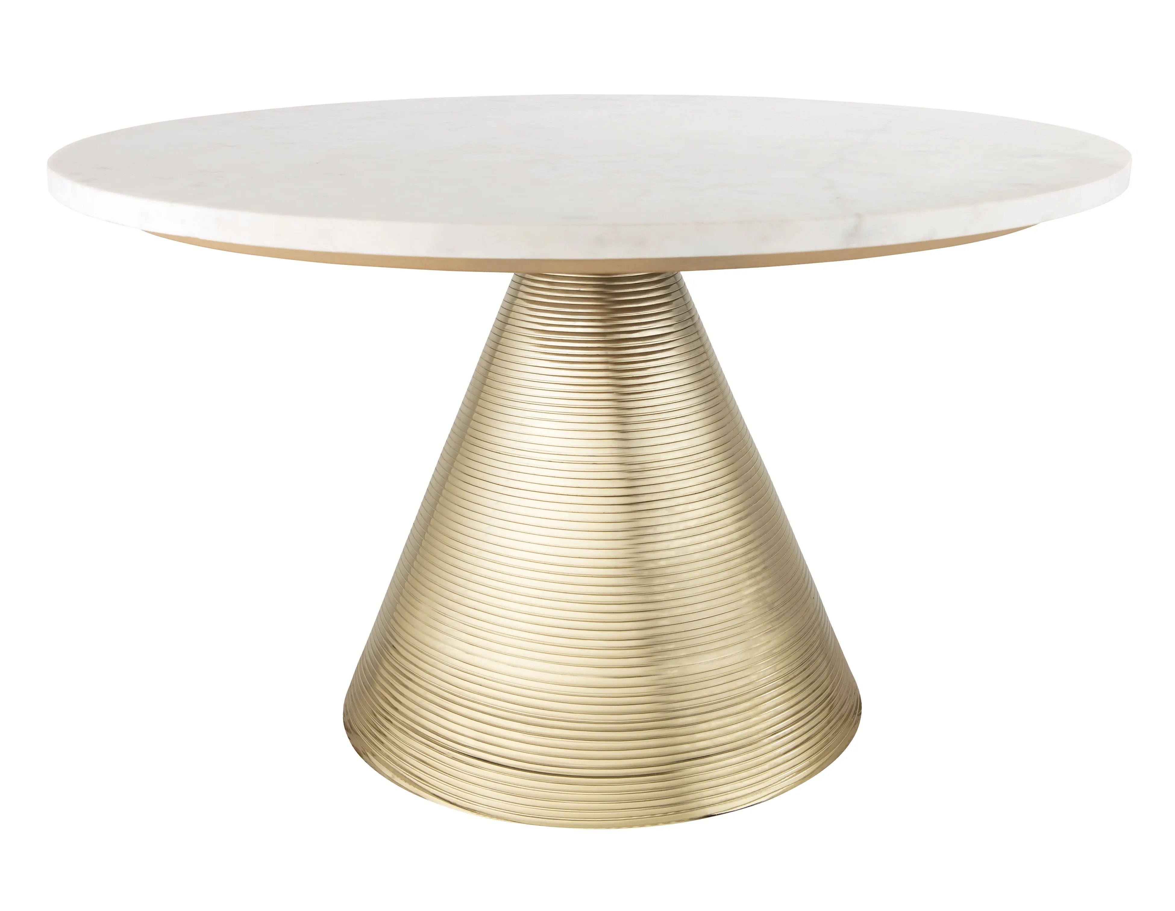 White Marble Coffee Table with Gold Metal Base Modern Round Accent Side Coffee Table for Living Room Furniture