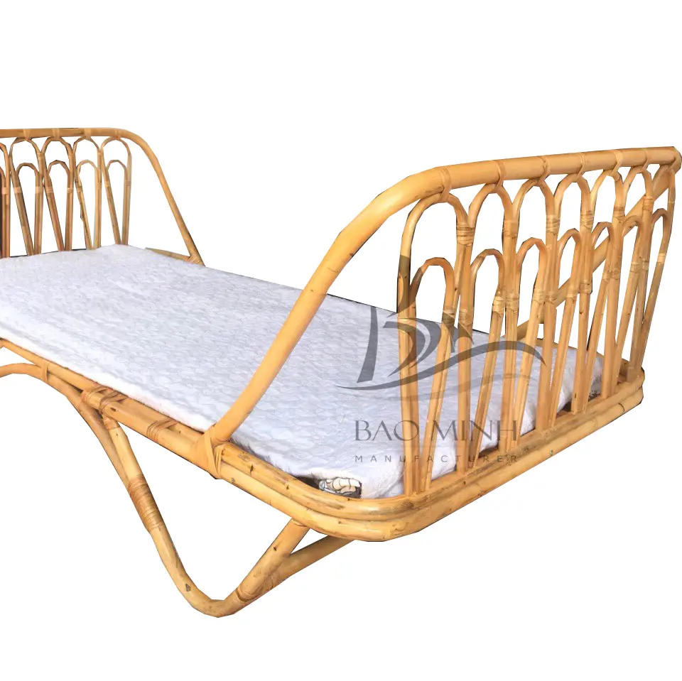Wholesale natural rattan single bed made in Vietnam