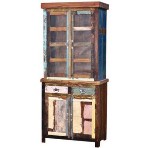 Industrial Solid Wood Antique Hutch Storage <b>Cabinet</b> for Kitchen Living Room Apartment Bedroom Farmhouse - Product Image 1