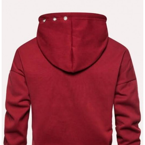 Automne hommes décontracté 100% coton polaire pull à manches longues poches kangourou et col à capuche plaine solide impression conception - Product Image 5