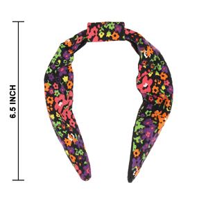 Diadema de satén con estampado Floral de alta calidad para mujer, nudo Vintage, tela Multicolor cubierta, accesorios para el cabello, tocado Vintage con lazo - Product Image 1