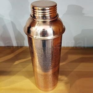 Engraved Design <b>Copper</b> <b>Water</b> <b>Bottle</b> with Leak Proof Lid - Product Image 1