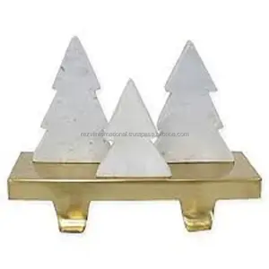 marble tree & metal base Christmas stocking holder