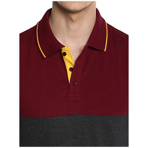 Camiseta personalizada de manga de contraste de alta calidad, Polo a rayas de bajo pedido, camiseta de exportación, Polo transpirable - Product Image 5