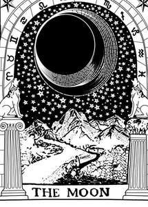 Toile d'autel imprimée en coton Tenture murale faite à la main Carte de tarot Lune Pentagramme Tapisserie Plusieurs couleurs Petit par les expéditeurs indiens - Product Image 3