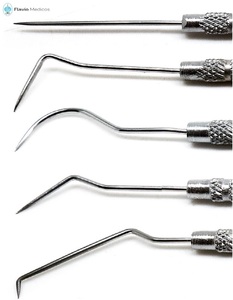 Juego de 5 sondas dentales Explorer Instruments Acero inoxidable Titanio Clip manual Instrumentos de examen Higiene Limpieza Examen - Product Image 3