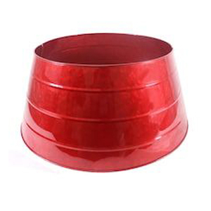 Jupe d'arbre de forme ronde en métal enduit rouge luxueux collier d'arbre de Noël de bonne qualité à vendre - Product Image 2