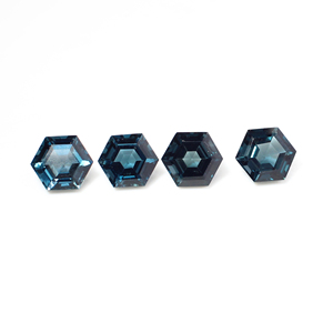4 Piezas de Topacio Azul Londres Natural, Corte Hexagonal de 8x8 mm, 11.50 Quilates, Piedra Preciosa Suelta para Joyería - Product Image 6