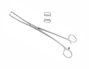 Forceps de Gineología de acero inoxidable, instrumento quirúrgico de punción de membrana, 6x6 dientes, 26 Cm, acabado de pulido opaco ISO - Product Image 1