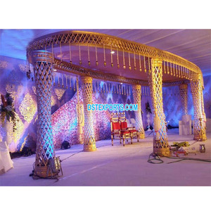 Centre de mariage indien, Mandap, colonne en cristal, élégant, pour cérémonie, mariage, cristal, malaisien - Product Image 1
