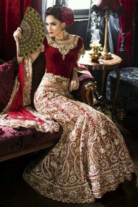 Robe Lehenga Choli de style indien, design royal 2019, pour mariage, avec broderie Zardozi lourde, vêtements indiens et pakistanais ATIYA LIBAS - Product Image 2