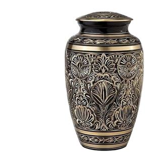 Urnas de cremación de bronce mate clásicas, urnas de Metal grabadas para cenizas humanos, recuerdo conmemorativo de tamaño personalizado - Product Image 1