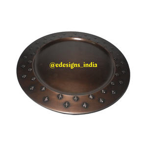 Plaque de chargement en métal Vintage d'excellente qualité, faite à la main sous la plaque meilleure vente indien élégant vente en gros meilleur plateau de service - Product Image 6