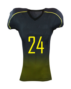 Maillot de football américain de qualité supérieure, cousu, personnalisé, violet et jaune - Product Image 3