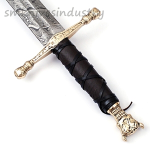 Espada hecha a mano de acero de Damasco, arma de caza de doble filo, hermosa, batalla lista con funda (Smk1957) - Product Image 4