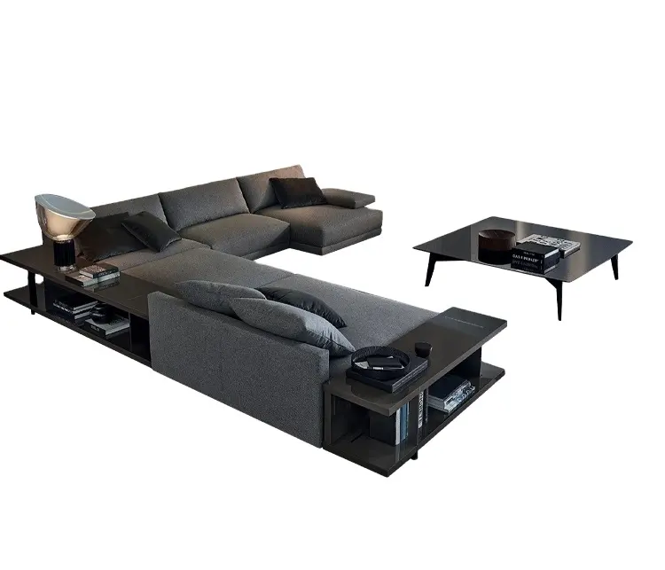 Italienischen design moderne schnitts sofa für wohnzimmer möbel sets stoff sofa set