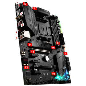 MSI <span class=keywords><strong>B450</strong></span> <span class=keywords><strong>GAMING</strong></span> PRO CARBON MAX WIFI Placa base para juegos usada con chipset AMD <span class=keywords><strong>B450</strong></span> Soporte de zócalo AM4 RYZEN 1st 2nd y 3rd CPU - Product Image 5