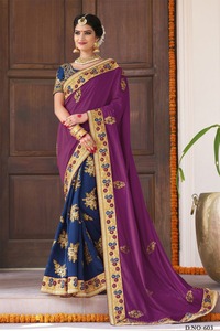 Bollywood Designer Saree Designer Mirror Work Flower Design Soft <b>Silk</b> <b>Fabric</b> Digital Print Maroon Color Sari with Blouse India ApparelGarment - Product Image 2