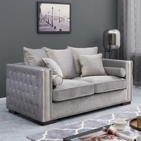 Offre Spéciale : Ensemble de Canapés Chesterfield du Royaume-Uni, Cadre en Bois Massif, Design Moderne, Canapé-Lit en Tissu avec Rangement, Meubles de Salon