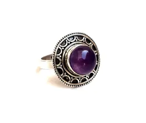 2021ใหม่แฟชั่นโบราณแหวนเงินสเตอร์ลิง925อเมทิสต์เพชรที่มีคุณภาพสูงอัญมณีขนาดใหญ่เครื่องประดับของขวัญวันแม่ - Product Image 1